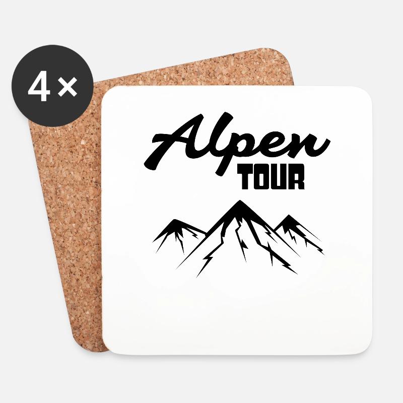 Alpen Berge Berg Bergsteigen - Untersetzer (4er-Set) - Weiß