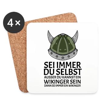 Wikinger Spruch - Untersetzer (4er-Set) - Weiß - Vorne