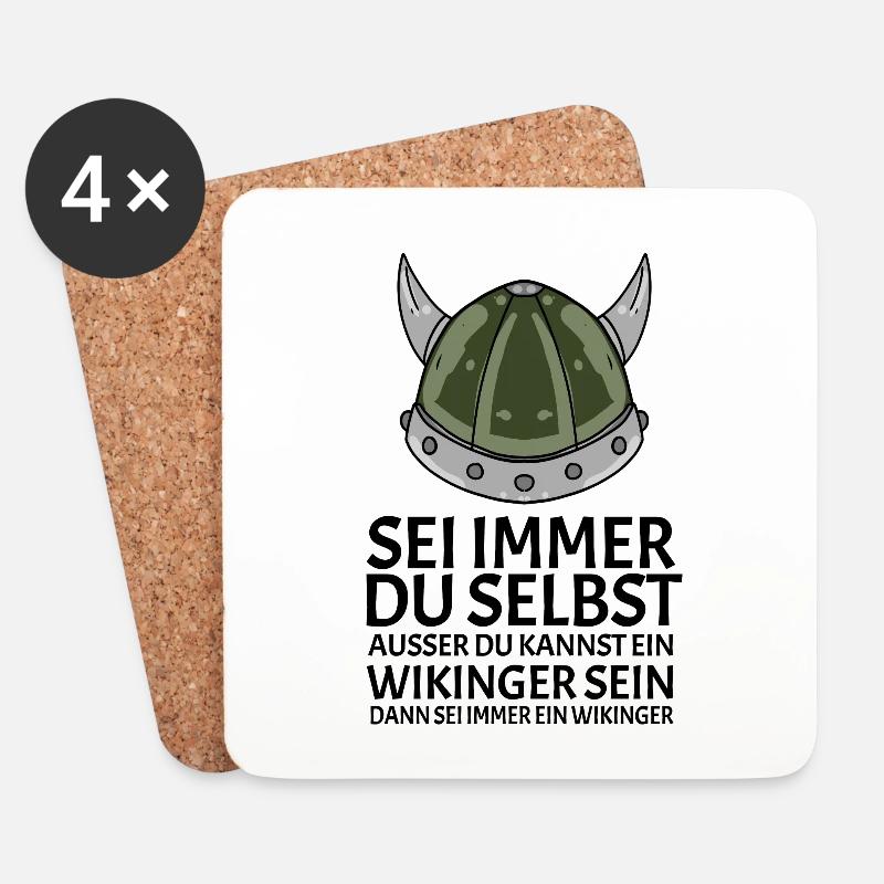 Wikinger Spruch - Untersetzer (4er-Set) - Weiß