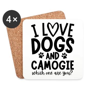 J’adore les chiens et la camogie. Lequel êtes-vous? - Dessous de verre (lot de 4) - blanc - Devant
