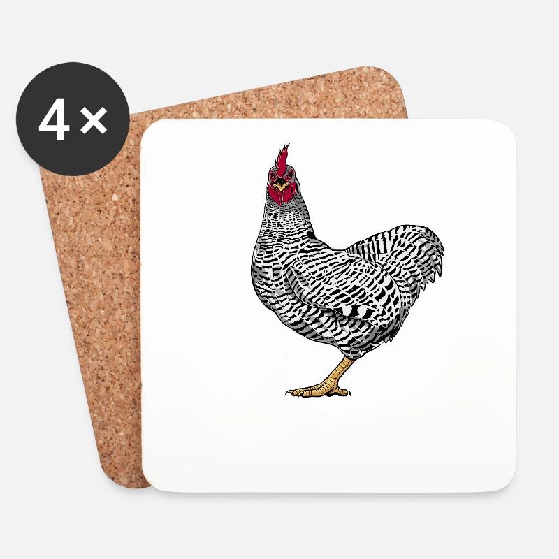 Amrock Huhn - Untersetzer (4er-Set) - Weiß