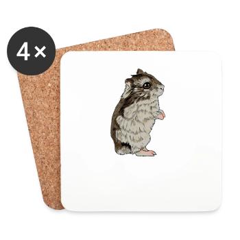 Dzungarian dwarf hamster - Coasters (set of 4) - white - Front