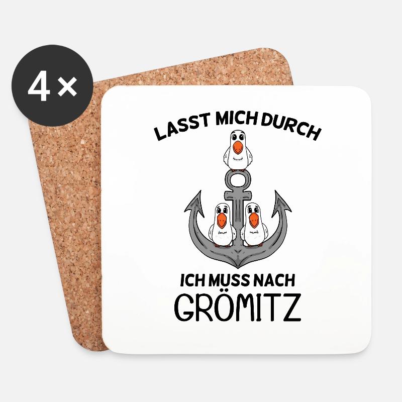 Grömitz - Untersetzer (4er-Set) - Weiß