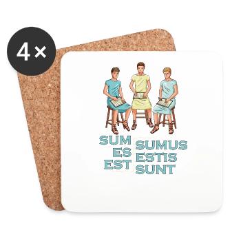 Latin Teacher - Sum Es Est Sumus Estis Sunt - Coasters (set of 4) - white - Front