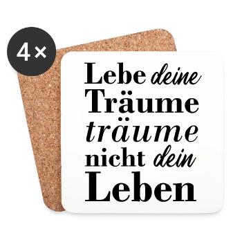 Motivation Schöner Spruch Geschenk Geburtstag - Untersetzer (4er-Set) - Weiß - Vorne