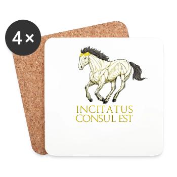 Incitatus Consul Est - Incitatus - Dessous de verre (lot de 4) - blanc - Devant