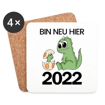 Baby Geburt 2022 - Untersetzer (4er-Set) - Weiß - Vorne