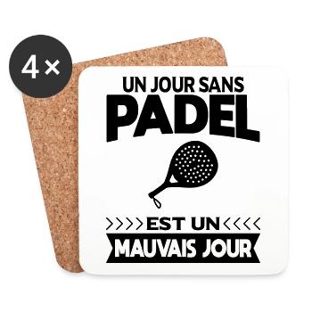 Un jour sans padel est un mauvais jour cadeau - Dessous de verre (lot de 4) - blanc - Devant