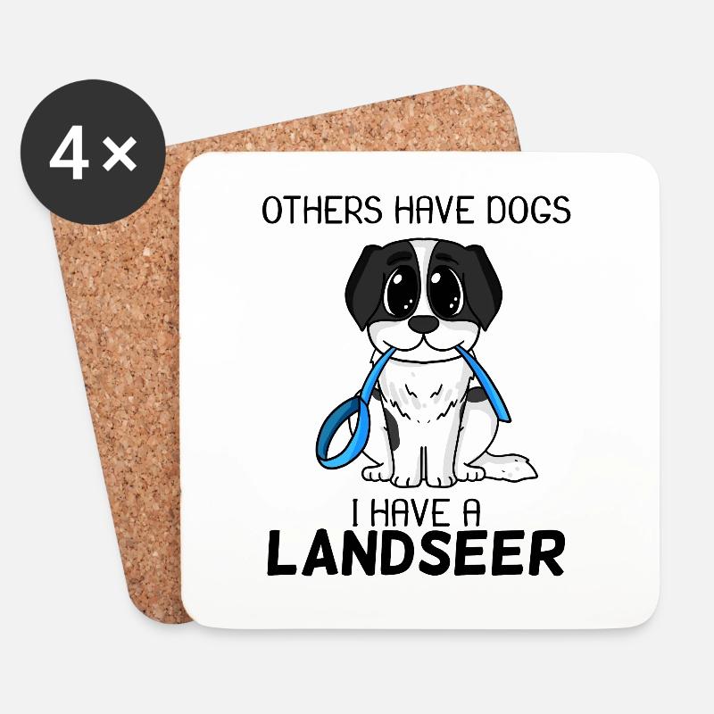 Landseer - Untersetzer (4er-Set) - Weiß