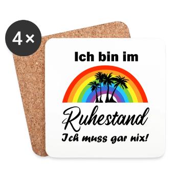 Ruhestand Pension Rentnerin Rentner Rente Geschenk - Untersetzer (4er-Set) - Weiß - Vorne
