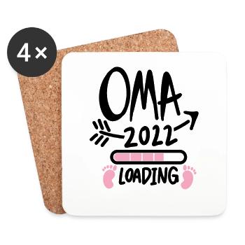 Oma 2022 - Werdende Oma 2022 - Untersetzer (4er-Set) - Weiß - Vorne