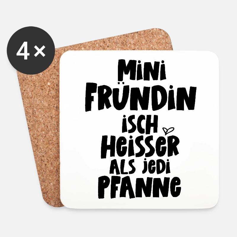 Fründin isch heisser als jede Pfanne Schweiz - Untersetzer (4er-Set) - Weiß