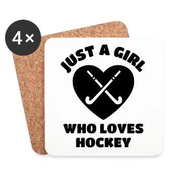Juste une fille qui aime le hockey. - Dessous de verre (lot de 4) - blanc - Devant