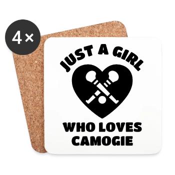 Just a girl who loves camogie. - Coasters (set of 4) - white - Front