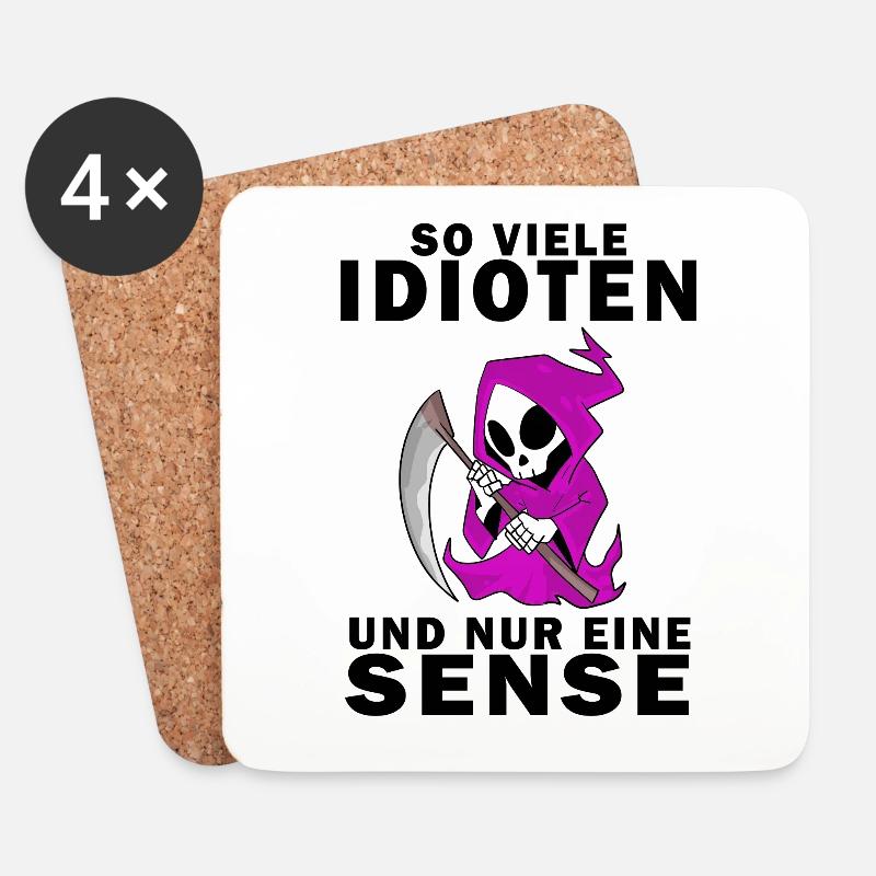 Sensenmann Damen Sarkastisch Provokation - Untersetzer (4er-Set) - Weiß