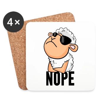 Sheep nope funny - Coasters (set of 4) - white - Front