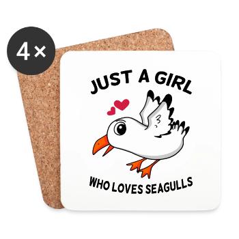 Seagull Dear Girls - Coasters (set of 4) - white - Front