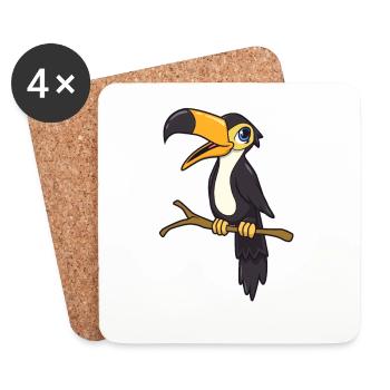 Kawaii Toucan - Coasters (set of 4) - white - Front