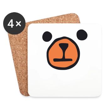 Bären Gesicht - Bär - Untersetzer (4er-Set) - Weiß - Vorne
