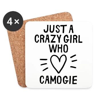 Just a crazy girl who loves camogie - Coasters (set of 4) - white - Front