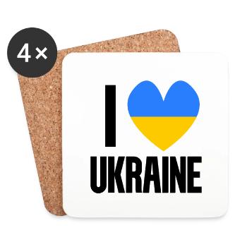 Ukraine - Dessous de verre (lot de 4) - blanc - Devant