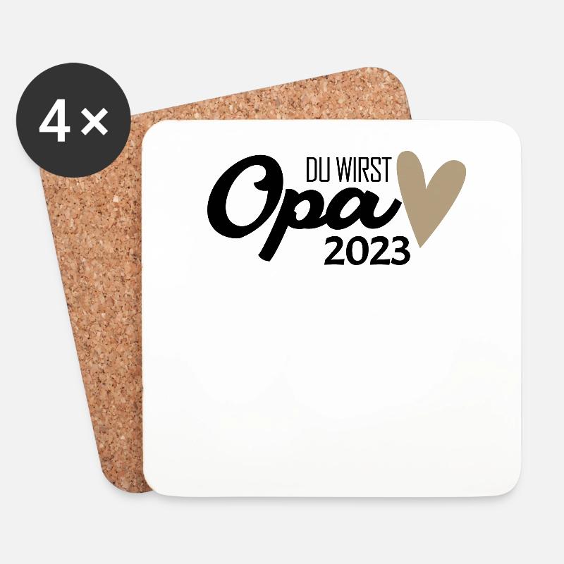Opa 2023 - Opa werden - Bald Opa - Untersetzer (4er-Set) - Weiß