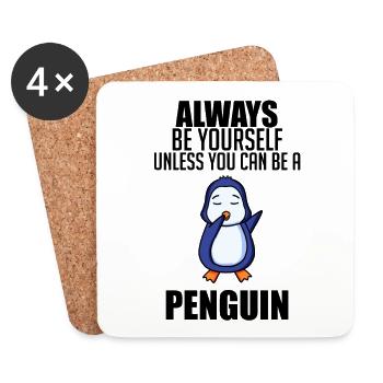 Pinguin Pinguine - Untersetzer (4er-Set) - Weiß - Vorne