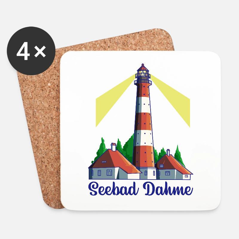 Leuchtturm - Ostseeheilbad Dahme - Untersetzer (4er-Set) - Weiß