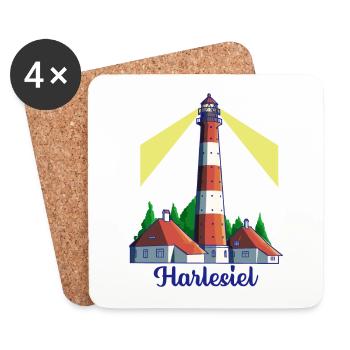 Leuchtturm - Nordseebad Harlesiel - Untersetzer (4er-Set) - Weiß - Vorne