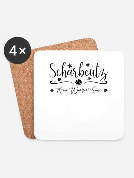 Meine Wohlfühl-Oase Ostseeheilbad Scharbeutz - Untersetzer (4er-Set) - Weiß