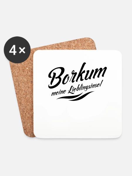 Meine Lieblingsinsel Borkum - Untersetzer (4er-Set) - Weiß
