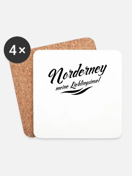 Meine Lieblingsinsel Norderney - Untersetzer (4er-Set) - Weiß