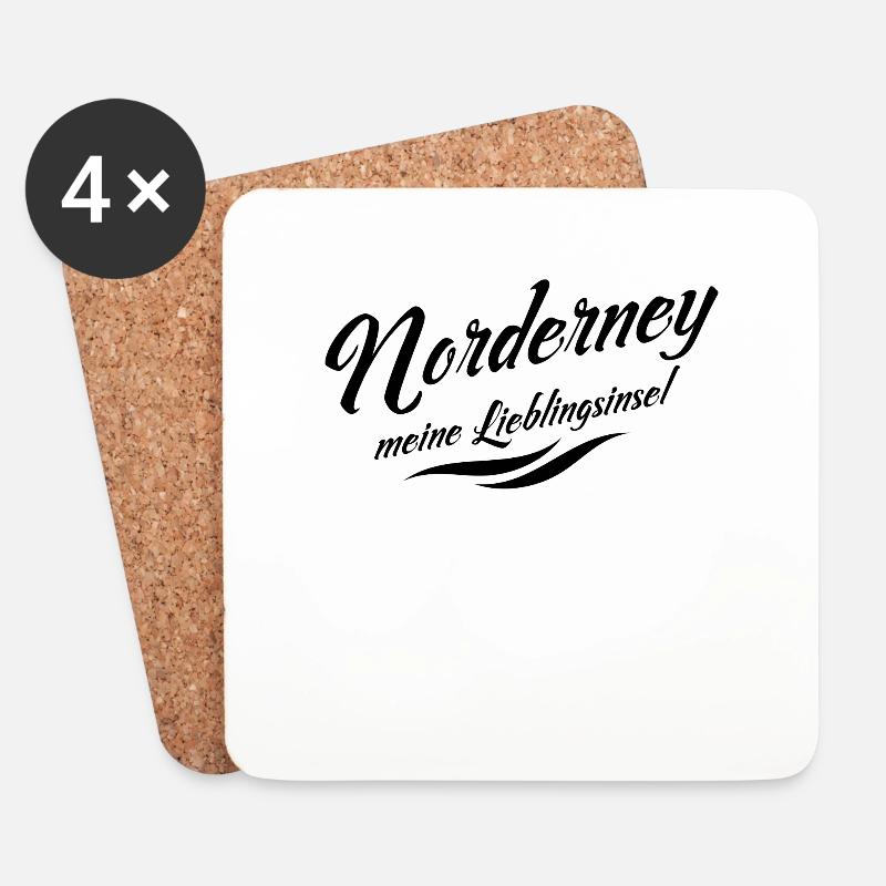 Meine Lieblingsinsel Norderney - Untersetzer (4er-Set) - Weiß