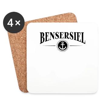 Anker und Seil - Nordseebad Bensersiel - Untersetzer (4er-Set) - Weiß - Vorne