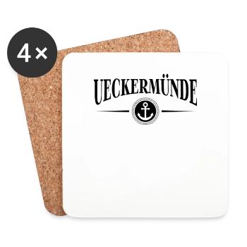 Anker und Seil - Ostseebad Ueckermünde - Untersetzer (4er-Set) - Weiß - Vorne