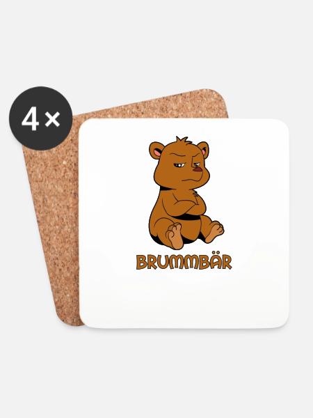Brummbär - Untersetzer (4er-Set) - Weiß