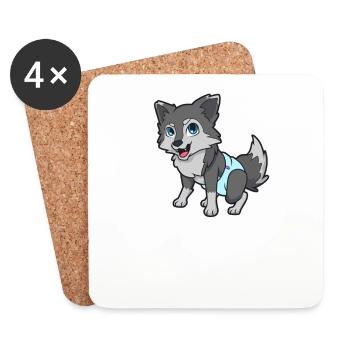 Kawaii Baby Dog - Coasters (set of 4) - white - Front