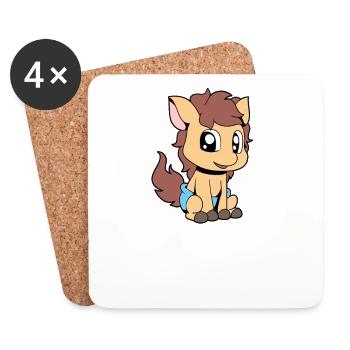 Kawaii Baby Pony - Coasters (set of 4) - white - Front