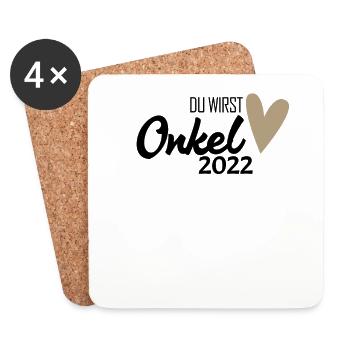 Onkel 2022 - Onkel werden - Untersetzer (4er-Set) - Weiß - Vorne