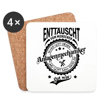 Lustiger Spruch für Beruf Anlagenmechaniker - Untersetzer (4er-Set) - Weiß - Vorne