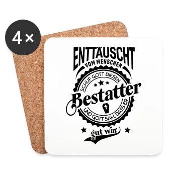Lustiger Spruch für Beruf Bestatter - Untersetzer (4er-Set) - Weiß - Vorne