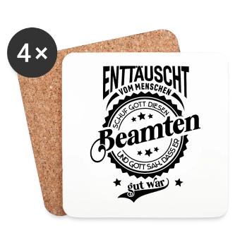 Lustiger Spruch für Beruf Beamter - Untersetzer (4er-Set) - Weiß - Vorne