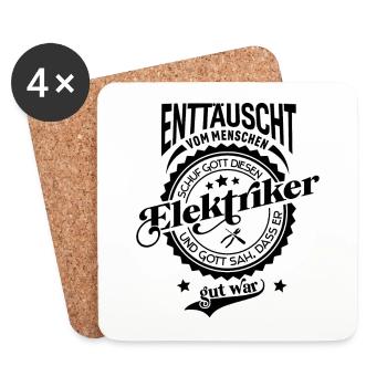 Lustiger Spruch für Beruf Elektriker - Untersetzer (4er-Set) - Weiß - Vorne