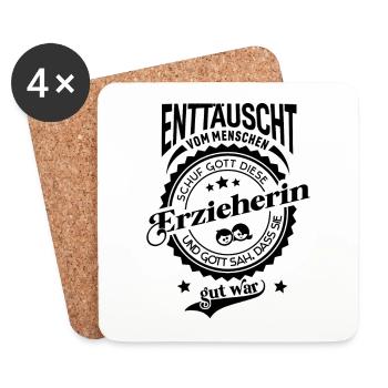 Lustiger Spruch für Beruf Erzieherin - Untersetzer (4er-Set) - Weiß - Vorne