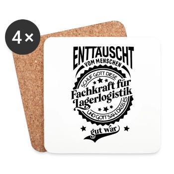 Spruch für Beruf Fachkraft für Lagerlogistik - Untersetzer (4er-Set) - Weiß - Vorne