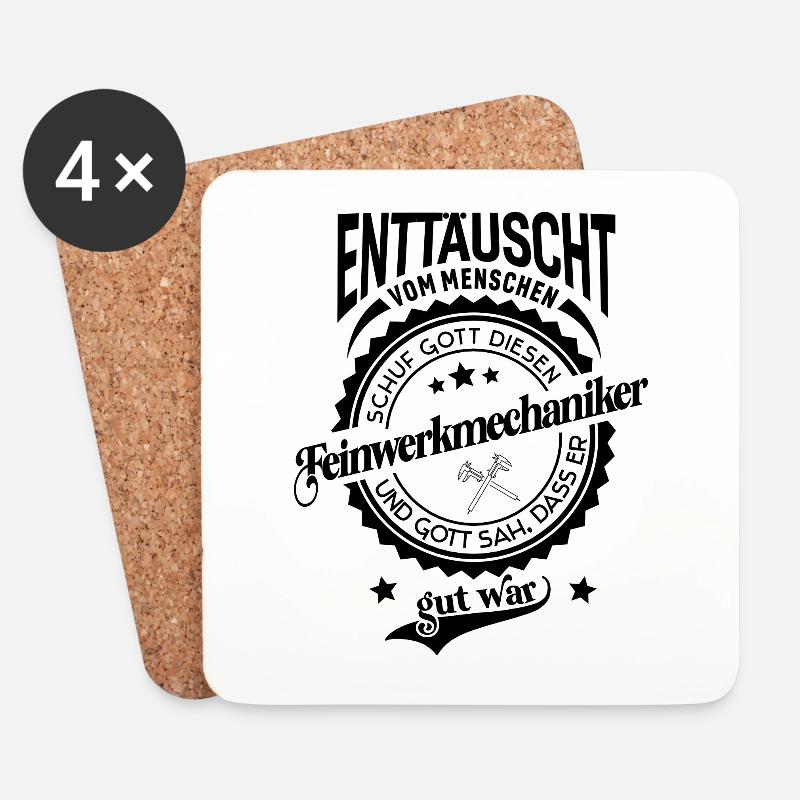 Lustiger Spruch für Beruf Feinwerkmechaniker - Untersetzer (4er-Set) - Weiß