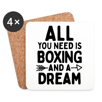 Tout ce dont vous avez besoin, c’est de la boxe et un rêve - Dessous de verre (lot de 4) - blanc - Devant
