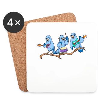 Musical Bird Band - Bird Lovers - Coasters (set of 4) - white - Front