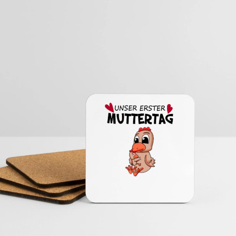 Muttertag - erster Muttertag Geschenk Untersetzer (4er-Set)