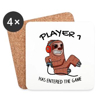 First Baby Player 1 Pregnant Baby Sloth - Coasters (set of 4) - white - Front